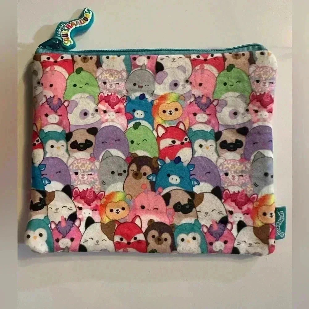 Squishmallows Zipper Pencil Pouch Cosmetic Bag 9"x7" NWOT Squishy Soft